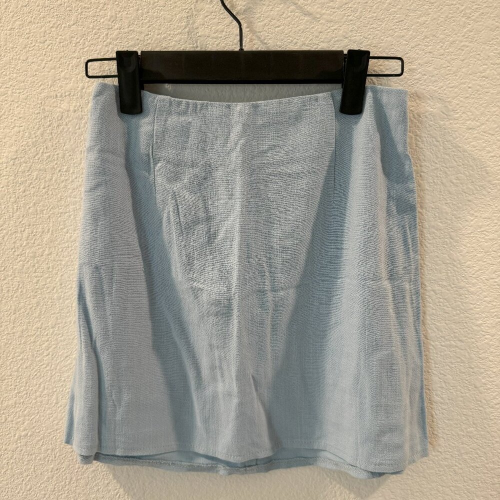 Selby Mini Skirt Light Blue - Princess Polly